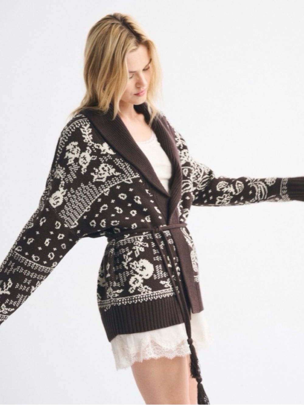 Abercrombie Bandana Print Cardigan sz M